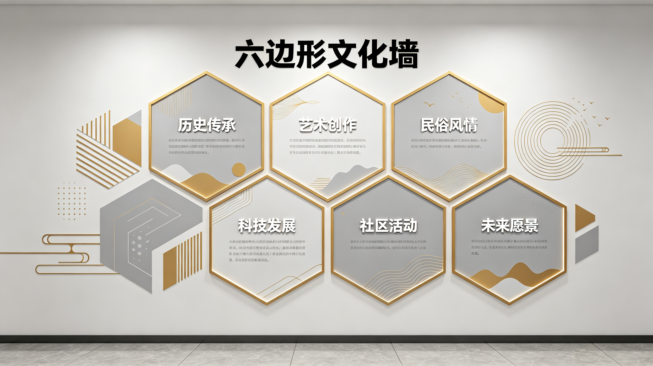府谷企业文化墙 | 六边形信息美学